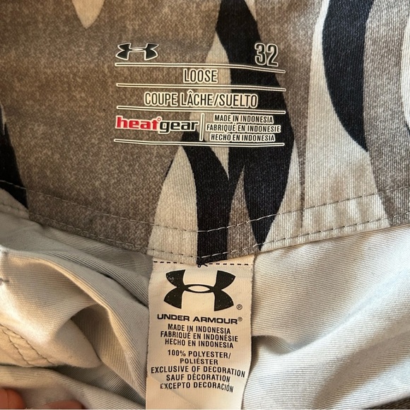 ❤️ Under Armour Heat Gear Board Shorts Mens 32 Tiger Camo Loose Drawstring ECU - Picture 5 of 8
